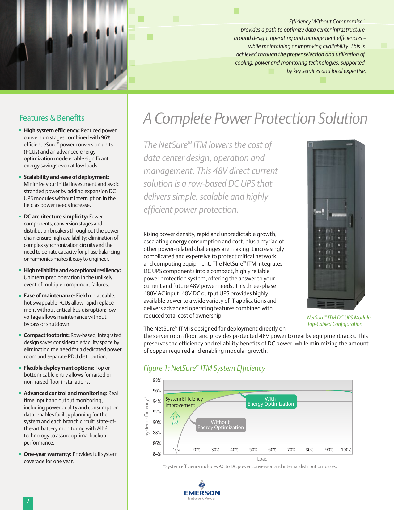 Page 2 of 12 - Emerson Emerson-Netsure-Itm-48-Vdc-Ups-70-Kw-To-280-Kw-Brochure-  Emerson-netsure-itm-48-vdc-ups-70-kw-to-280-kw-brochure