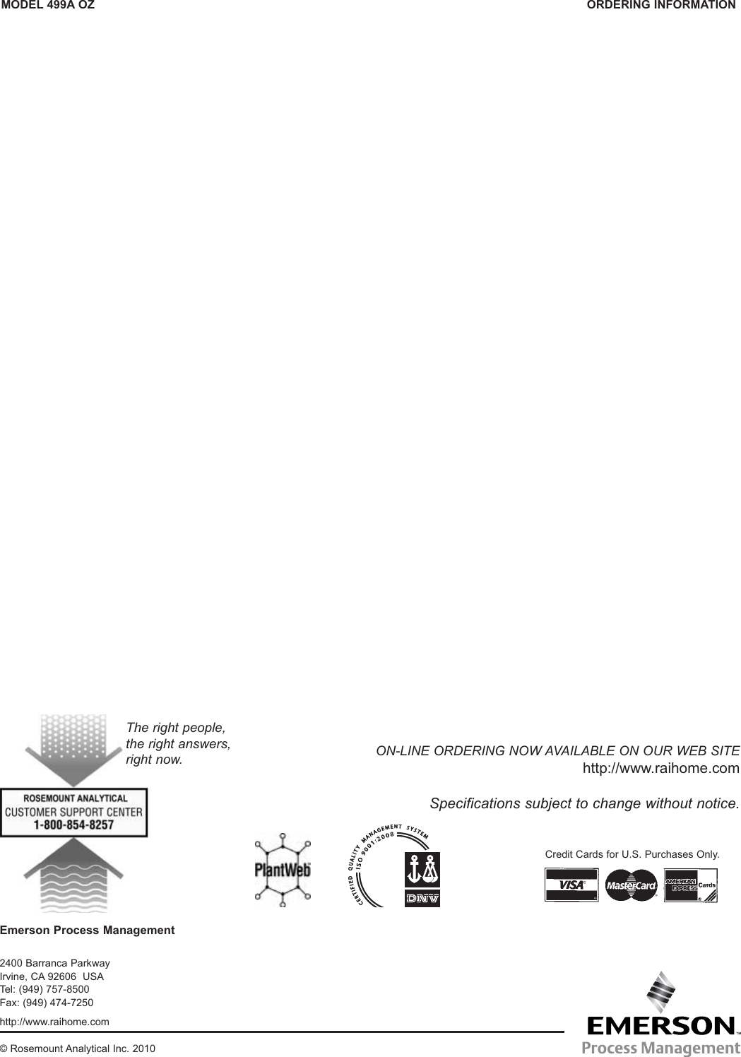 Page 8 of 8 - Emerson Emerson-Ozone-Sensor-499A-Oz-Instruction-Sheet-  Emerson-ozone-sensor-499a-oz-instruction-sheet