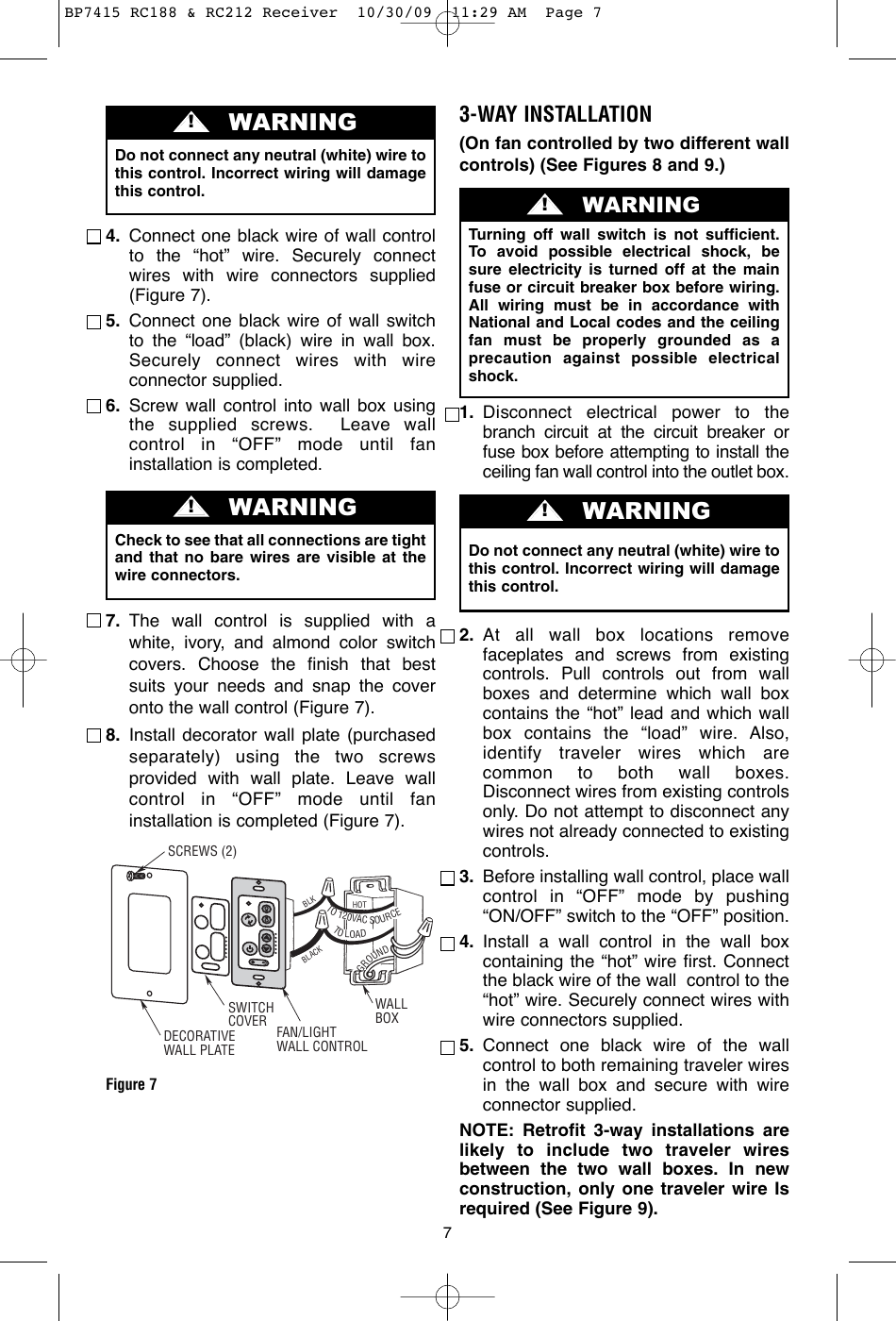 Page 7 of 12 - Emerson Emerson-Rc188-Owners-Manual- BP7415 RC188 & RC212 Receiver  Emerson-rc188-owners-manual
