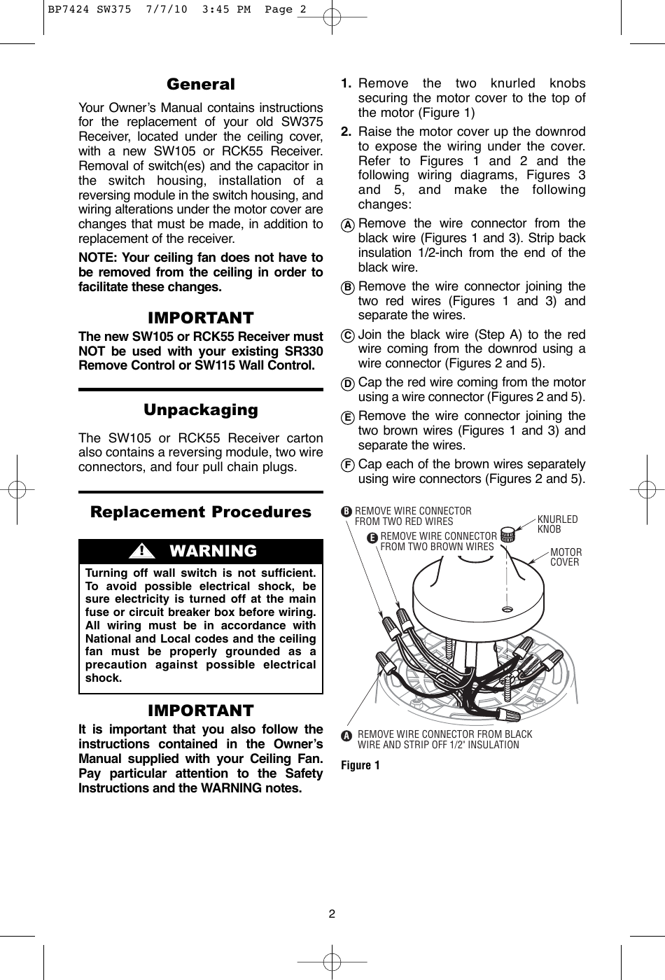 Page 2 of 4 - Emerson Emerson-Sw375-Owners-Manual- BP7424 SW375  Emerson-sw375-owners-manual