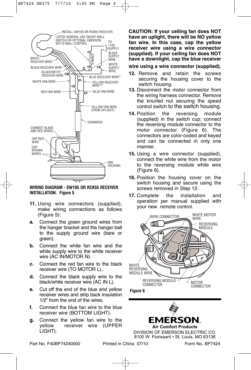 Page 4 of 4 - Emerson Emerson-Sw375-Owners-Manual- BP7424 SW375  Emerson-sw375-owners-manual