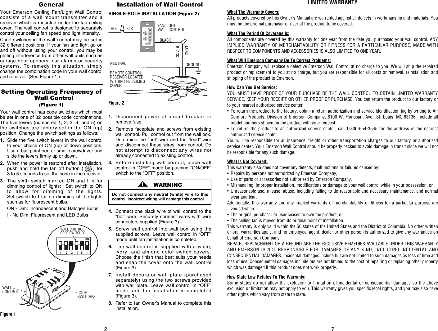 Emerson Sw406 Owners Manual BP7413 SW405 & 4 PAGE