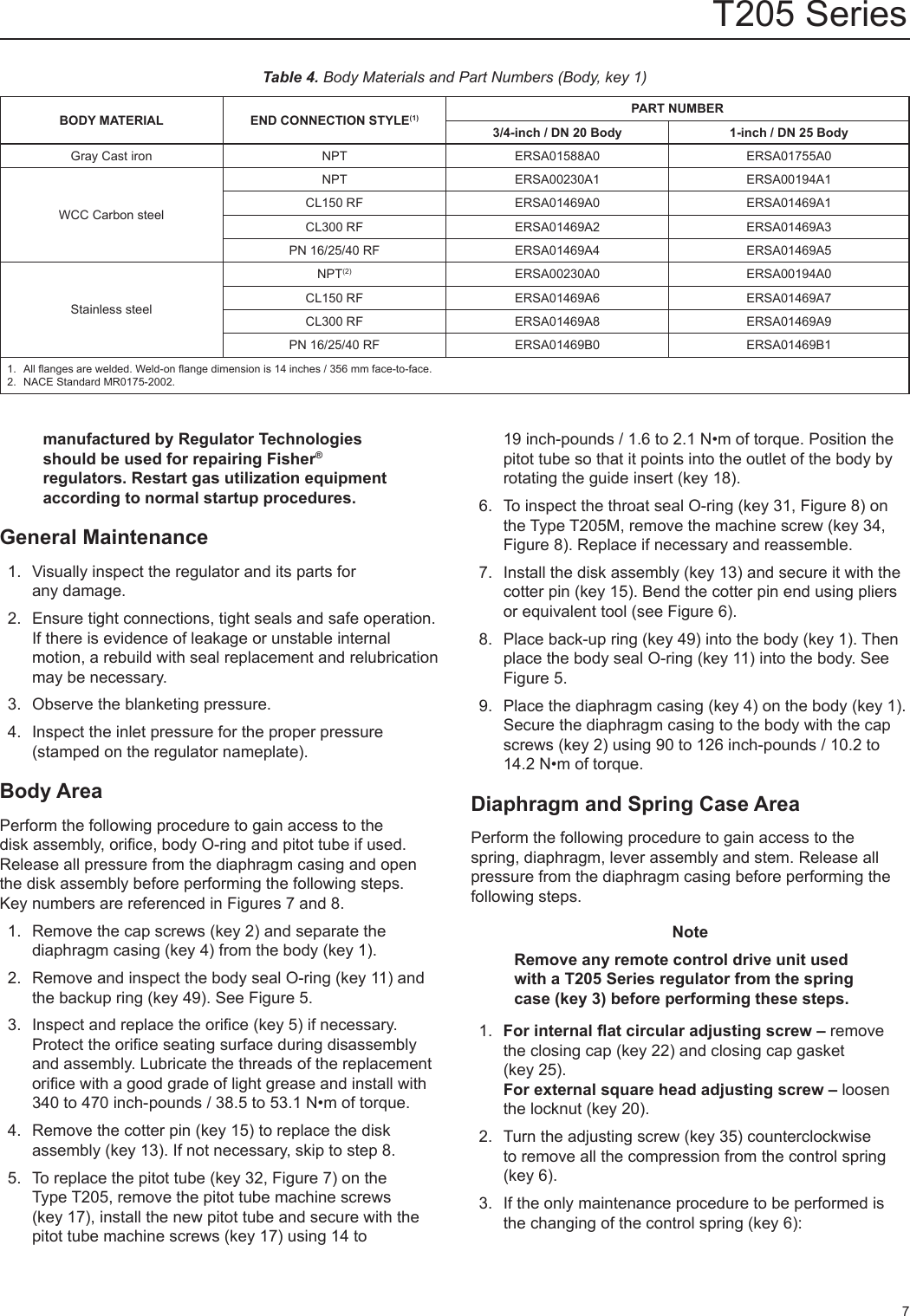 Page 7 of 12 - Emerson Emerson-T205-Series-Tank-Blanketing-Regulators-Instruction-Manual-  Emerson-t205-series-tank-blanketing-regulators-instruction-manual