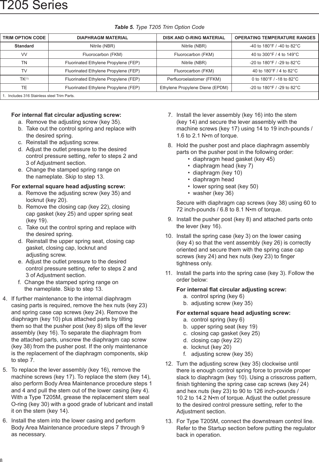 Page 8 of 12 - Emerson Emerson-T205-Series-Tank-Blanketing-Regulators-Instruction-Manual-  Emerson-t205-series-tank-blanketing-regulators-instruction-manual