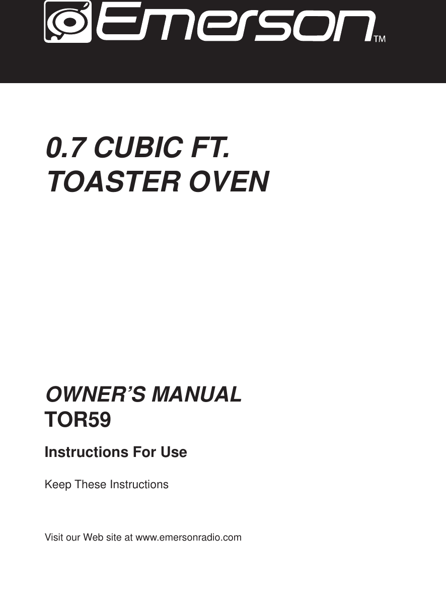 Emerson Toaster Oven Instruction Manual | Decoration Items Image
