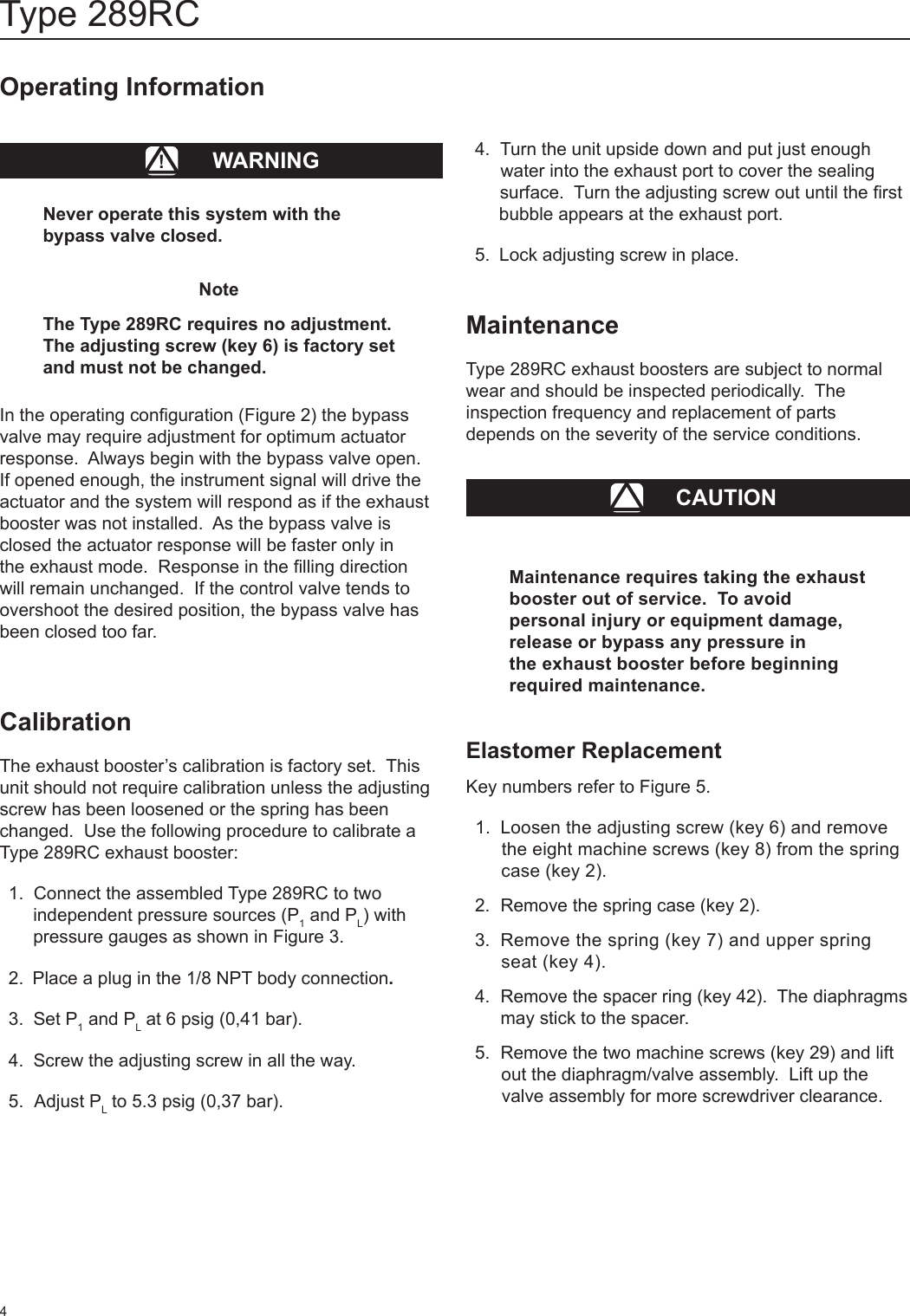 Page 4 of 8 - Emerson Emerson-Type-289Rc-Exhaust-Booster-Instruction-Manual-  Emerson-type-289rc-exhaust-booster-instruction-manual