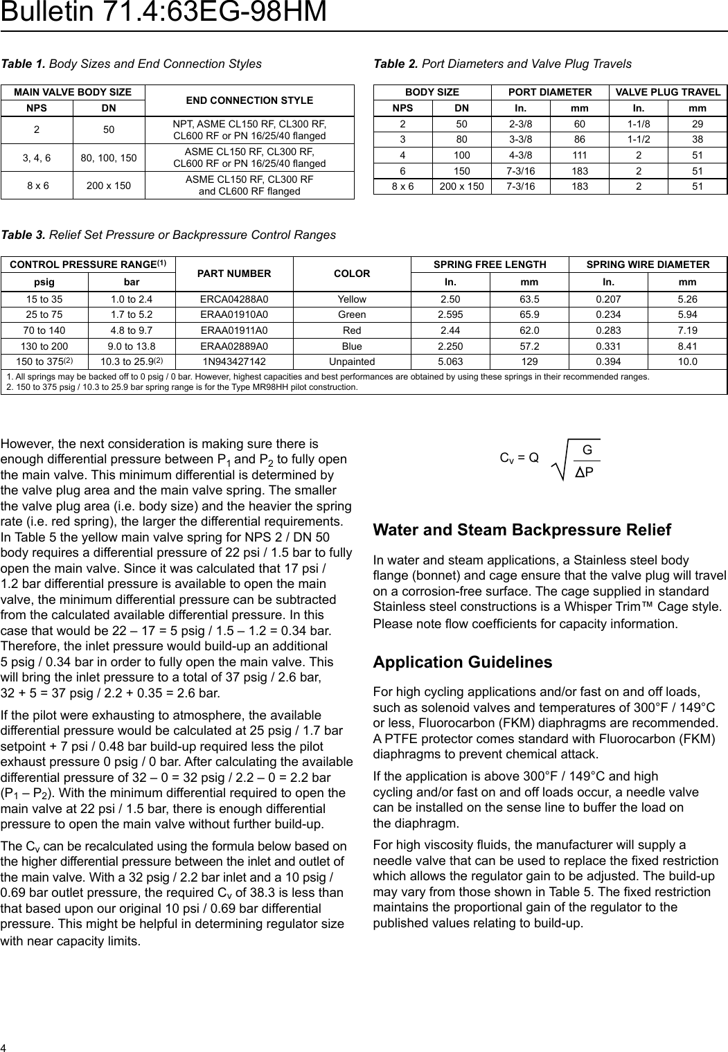 Page 4 of 8 - Emerson Emerson-Type-63Eg-98Hm-Pilot-Operated-Relief-Valve-Or-Backpressure-Regulator-Data-Sheet-  Emerson-type-63eg-98hm-pilot-operated-relief-valve-or-backpressure-regulator-data-sheet