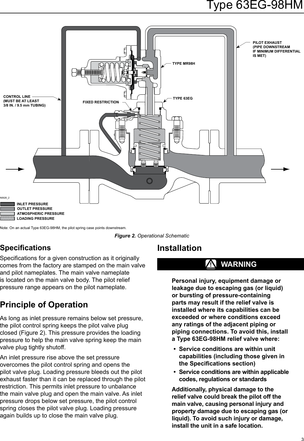 Page 3 of 12 - Emerson Emerson-Type-63Eg-98Hm-Pilot-Operated-Relief-Valve-Or-Backpressure-Regulator-Instruction-Manual-  Emerson-type-63eg-98hm-pilot-operated-relief-valve-or-backpressure-regulator-instruction-manual