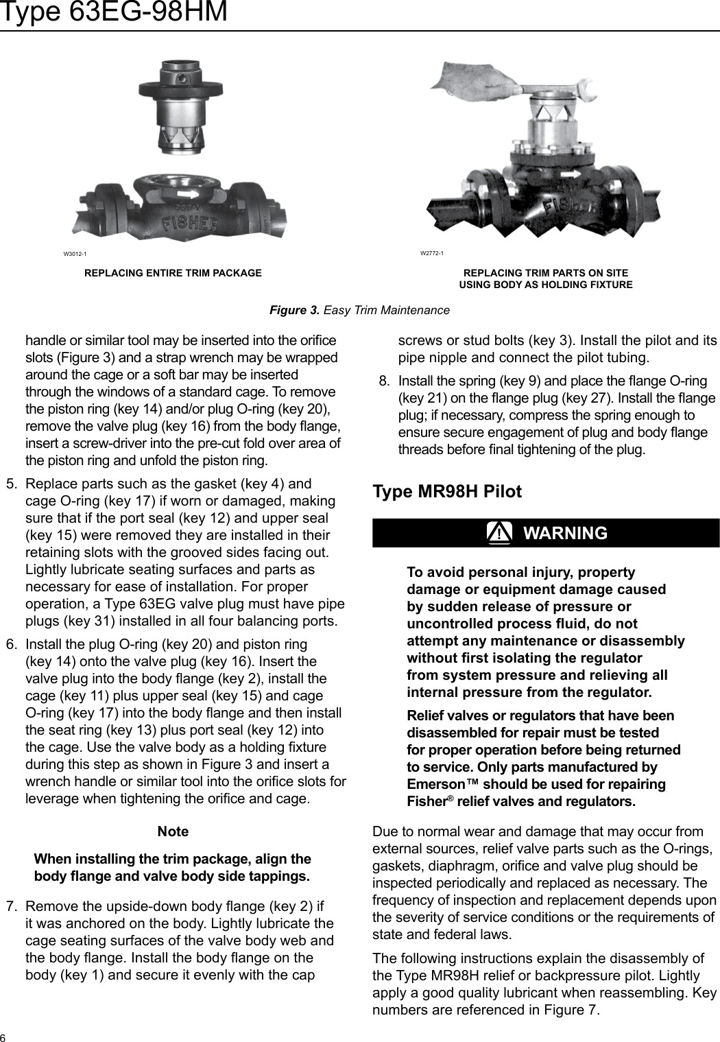 Page 6 of 12 - Emerson Emerson-Type-63Eg-98Hm-Pilot-Operated-Relief-Valve-Or-Backpressure-Regulator-Instruction-Manual-  Emerson-type-63eg-98hm-pilot-operated-relief-valve-or-backpressure-regulator-instruction-manual