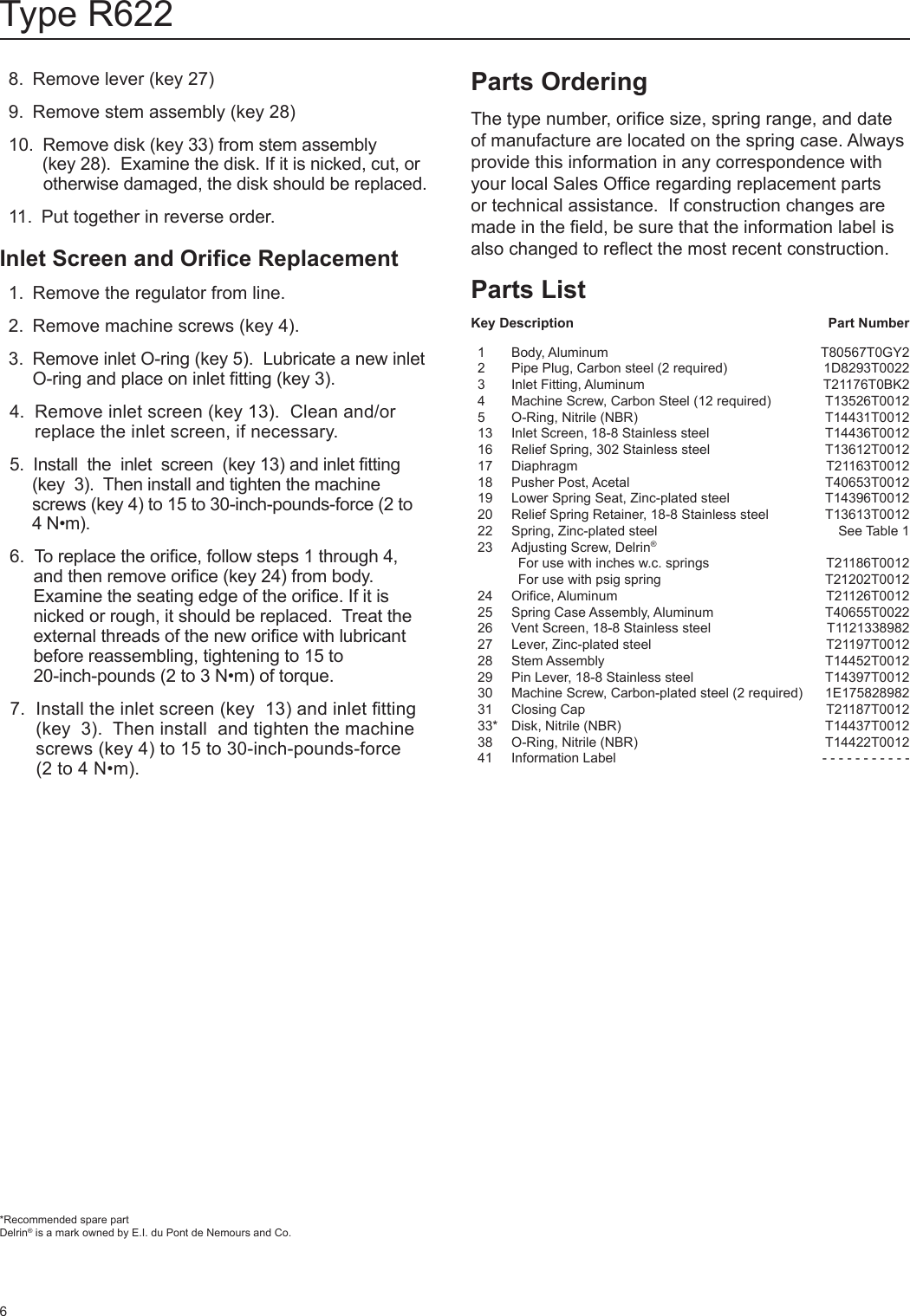 Page 6 of 8 - Emerson Emerson-Type-R622-Pressure-Reducing-Regulator-Instruction-Manual-  Emerson-type-r622-pressure-reducing-regulator-instruction-manual