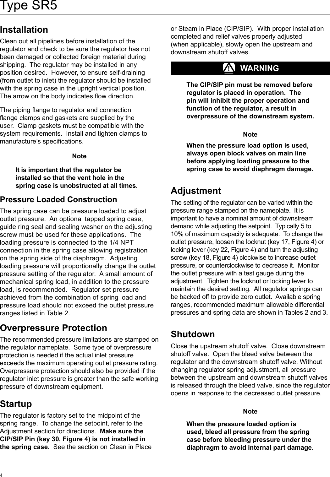 Page 4 of 12 - Emerson Emerson-Type-Sr5-Sanitary-Pressure-Regulator-Instruction-Manual-  Emerson-type-sr5-sanitary-pressure-regulator-instruction-manual