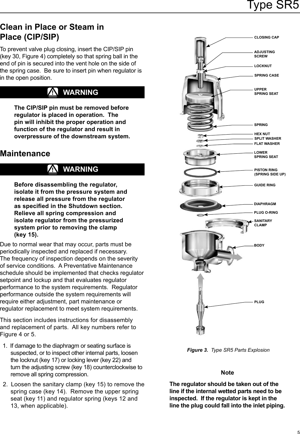 Page 5 of 12 - Emerson Emerson-Type-Sr5-Sanitary-Pressure-Regulator-Instruction-Manual-  Emerson-type-sr5-sanitary-pressure-regulator-instruction-manual