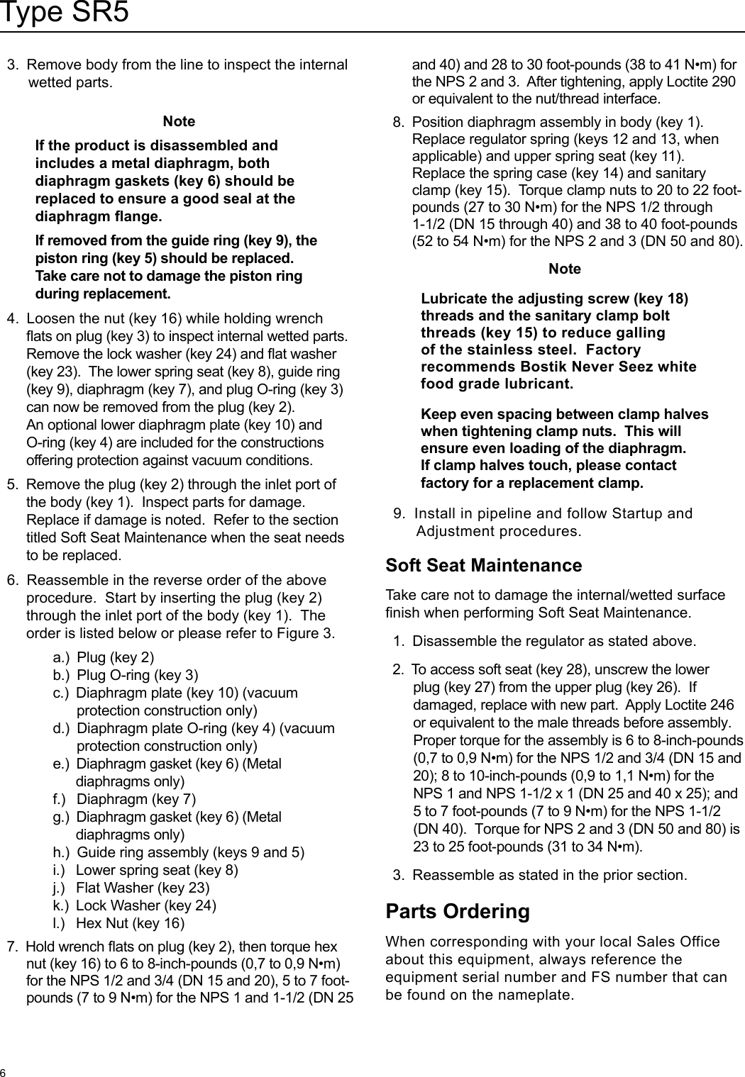 Page 6 of 12 - Emerson Emerson-Type-Sr5-Sanitary-Pressure-Regulator-Instruction-Manual-  Emerson-type-sr5-sanitary-pressure-regulator-instruction-manual