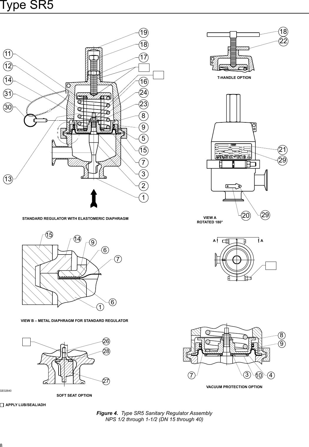 Page 8 of 12 - Emerson Emerson-Type-Sr5-Sanitary-Pressure-Regulator-Instruction-Manual-  Emerson-type-sr5-sanitary-pressure-regulator-instruction-manual