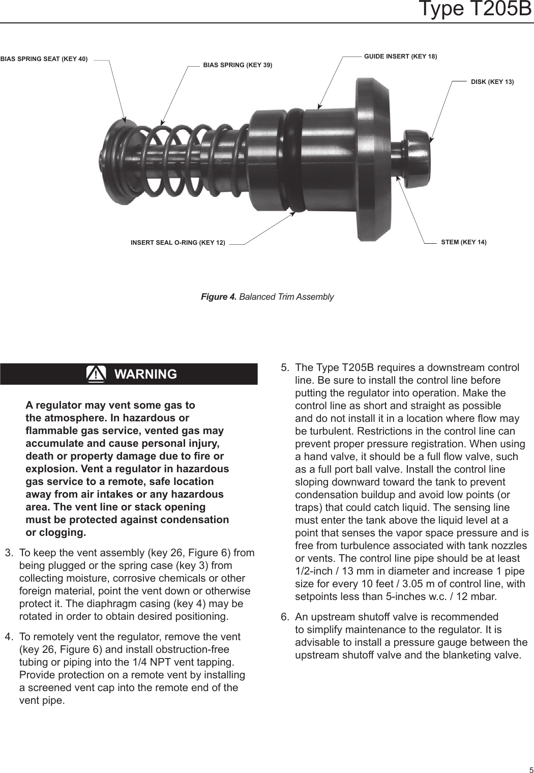 Emerson Type T205B Balanced Tank Blanketing Regulator Instruction Manual