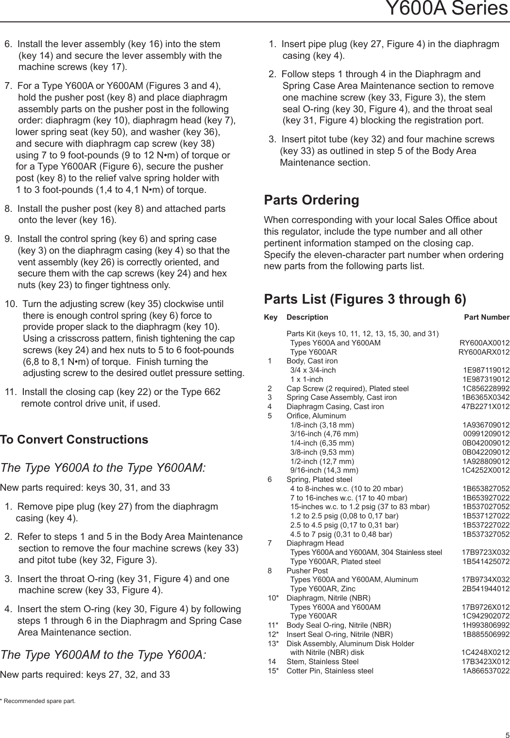 Page 5 of 8 - Emerson Emerson-Y600A-Series-Pressure-Reducing-Regulators-Instruction-Manual-  Emerson-y600a-series-pressure-reducing-regulators-instruction-manual