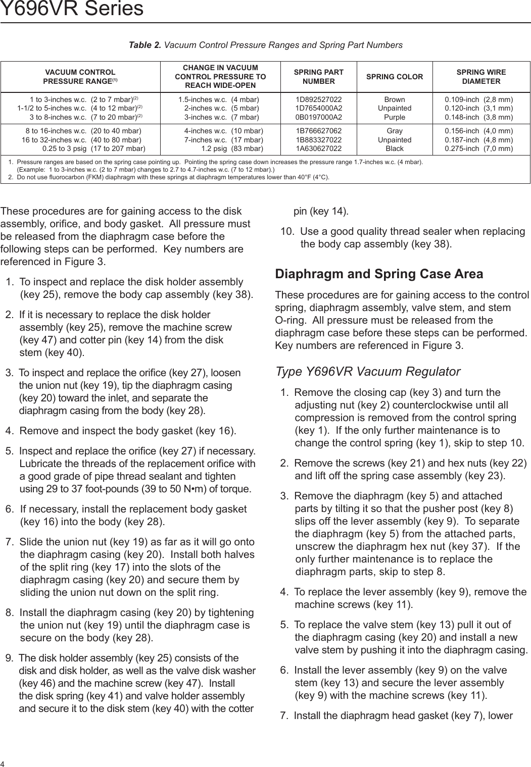 Page 4 of 8 - Emerson Emerson-Y696Vr-Series-Vacuum-Regulators-Instruction-Manual-  Emerson-y696vr-series-vacuum-regulators-instruction-manual