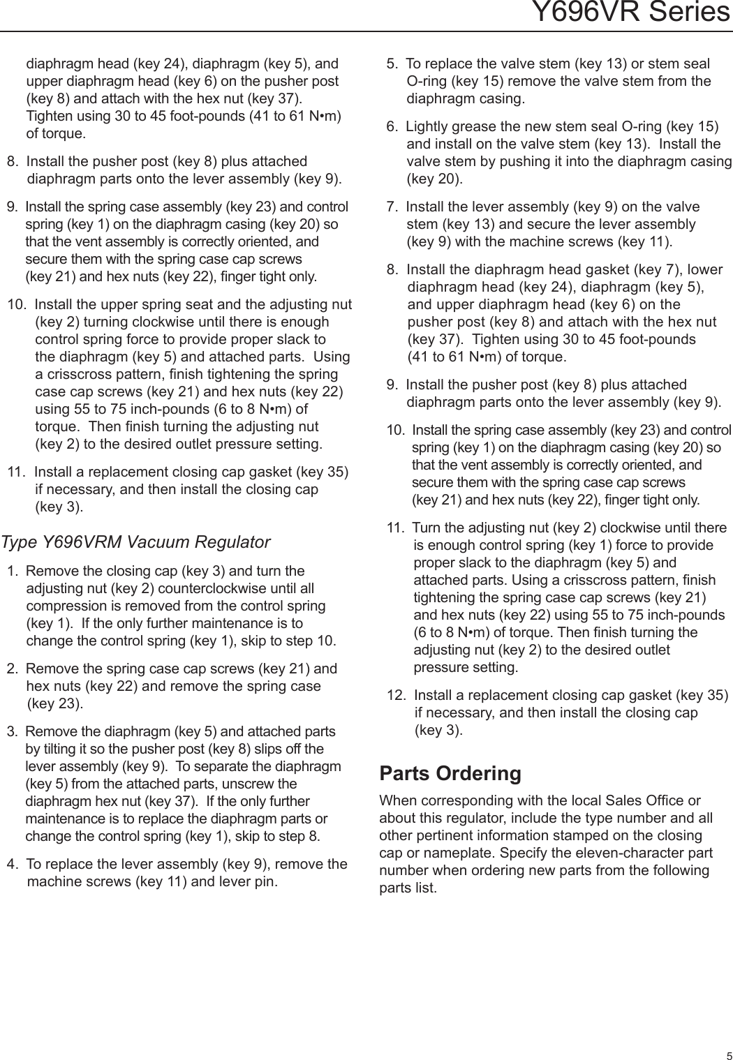 Page 5 of 8 - Emerson Emerson-Y696Vr-Series-Vacuum-Regulators-Instruction-Manual-  Emerson-y696vr-series-vacuum-regulators-instruction-manual