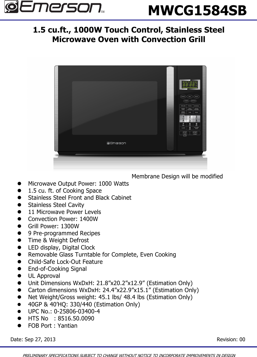 Emerson Spec Sheet MWCG1584SB 24Sept2013 File