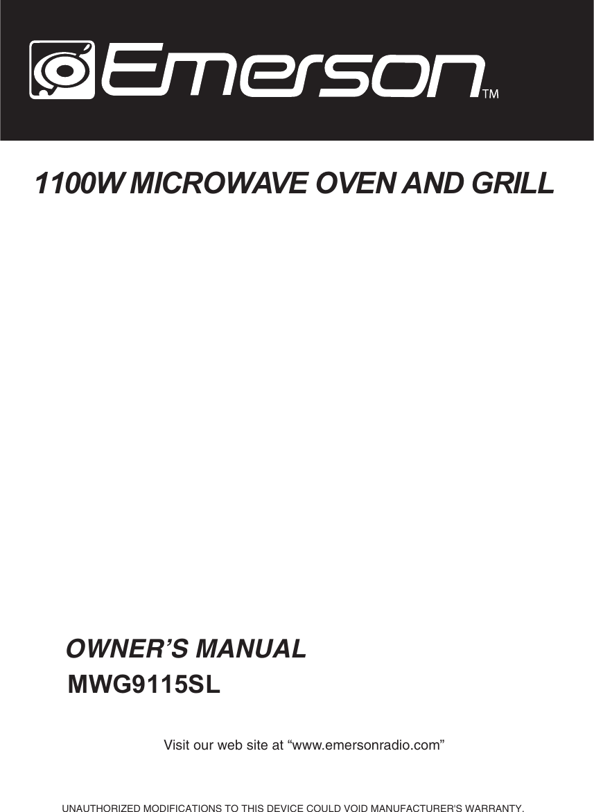 Emerson MWG9115SL Owmer's Manual (Eng) 新 File