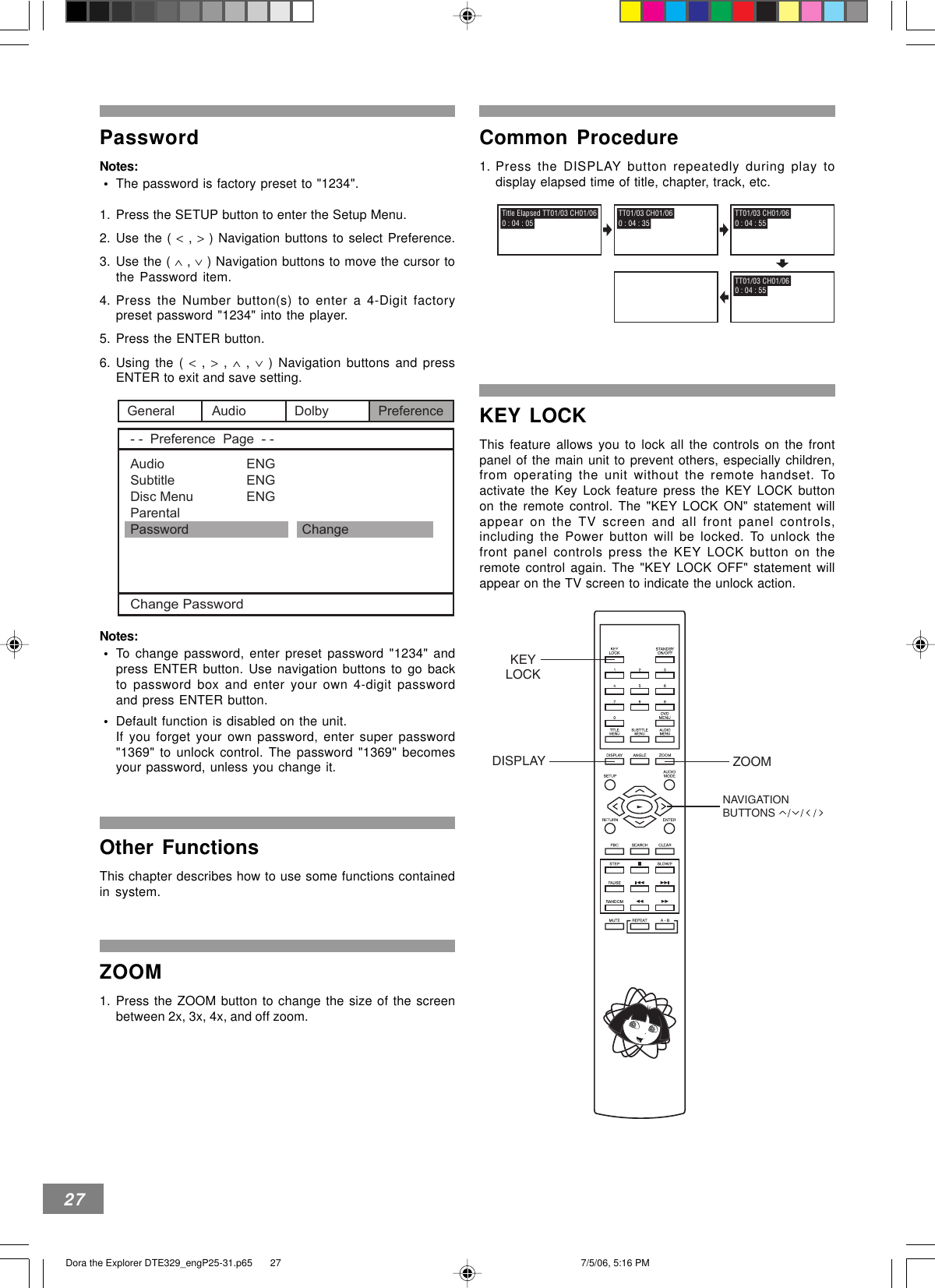Page 3 of 7 - Emerson Dora The Explorer DTE329_engP25-31.p65 File