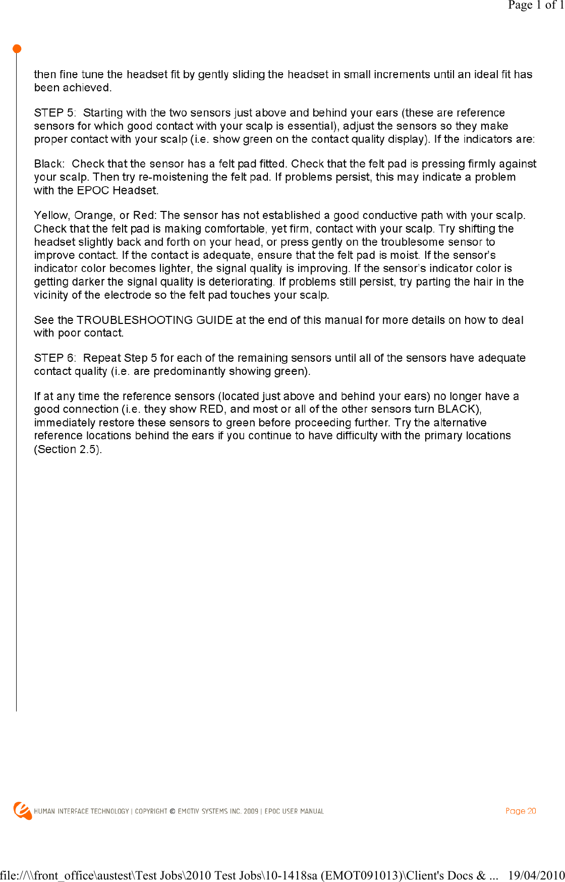 Page 1 of 119/04/2010file://\\front_office\austest\Test Jobs\2010 Test Jobs\10-1418sa (EMOT091013)\Client's Docs &amp; ...
