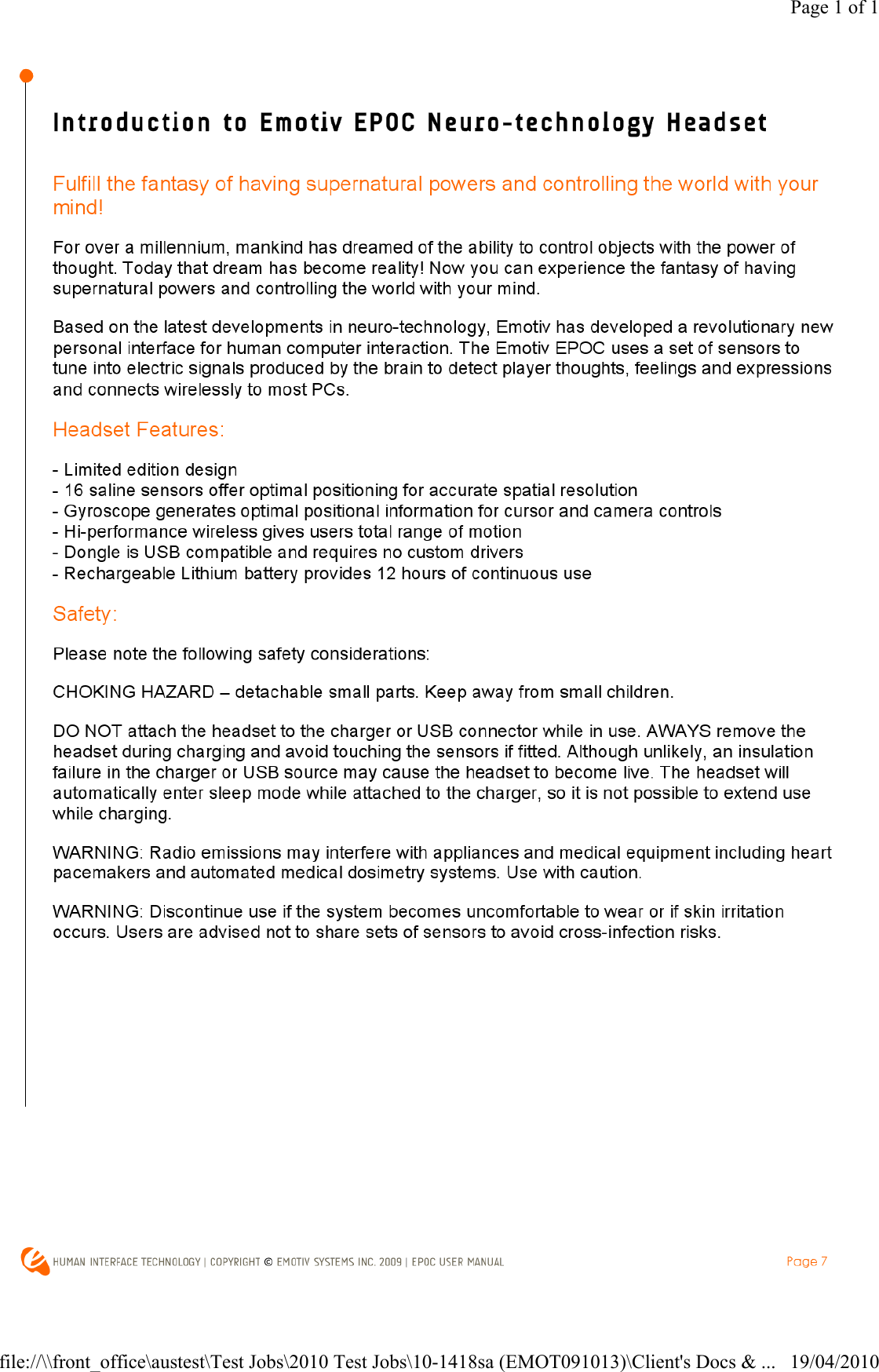 Page 1 of 119/04/2010file://\\front_office\austest\Test Jobs\2010 Test Jobs\10-1418sa (EMOT091013)\Client's Docs &amp; ...