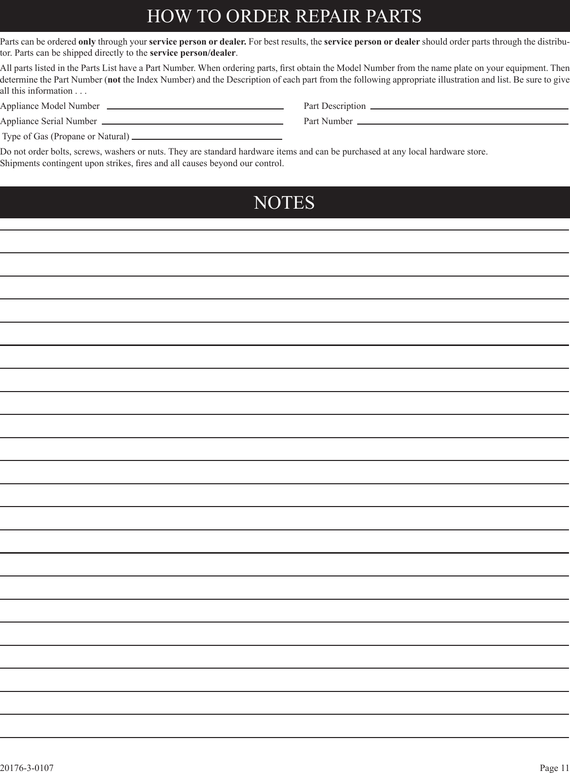 Page 11 of 12 - Empire-Comfort-Systems Empire-Comfort-Systems-Ls-18P-1-Users-Manual- 20176-3-0107 LS-(18,24,30)P-1 Ponderosa Logs  Empire-comfort-systems-ls-18p-1-users-manual