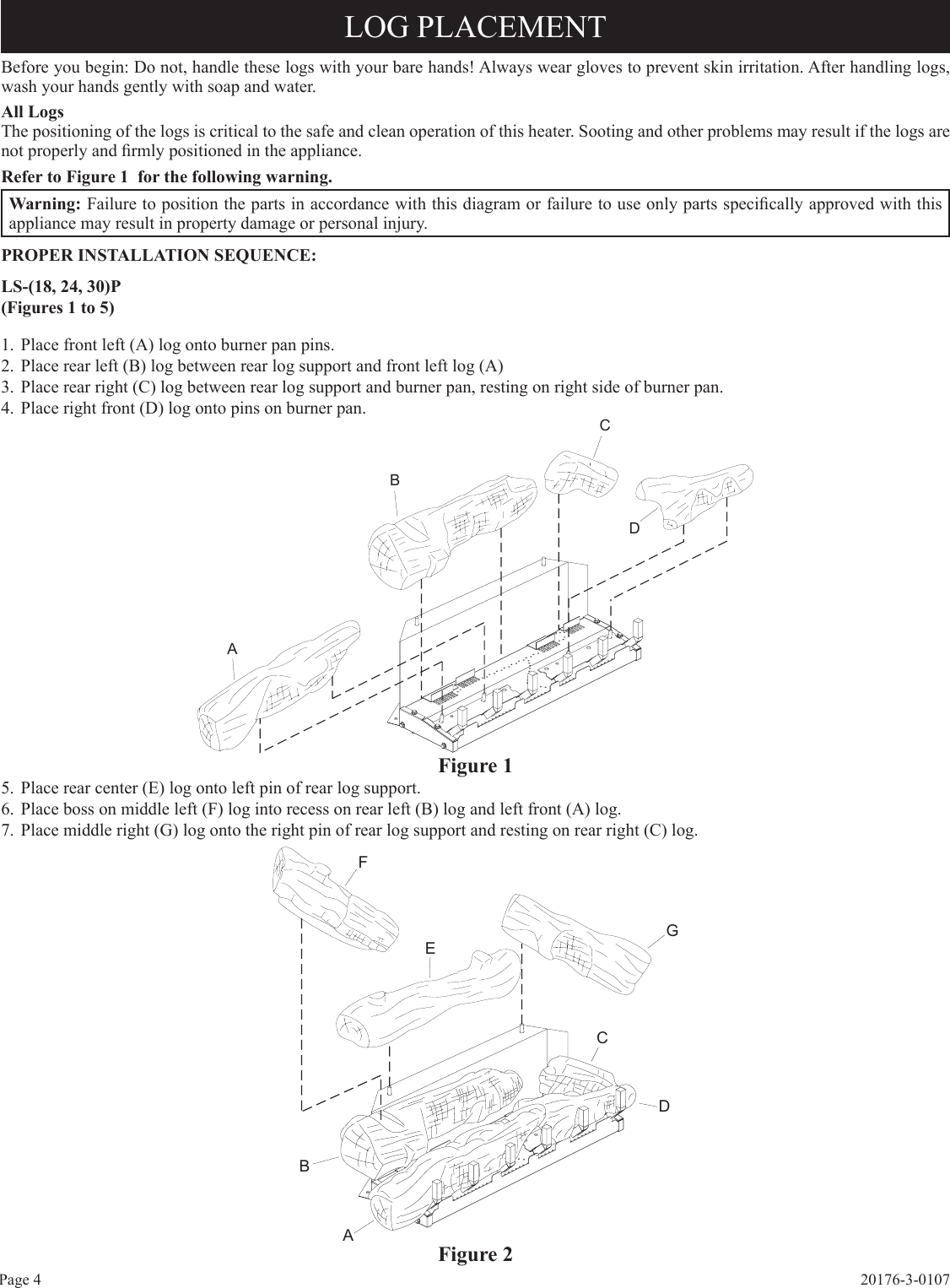 Page 4 of 12 - Empire-Comfort-Systems Empire-Comfort-Systems-Ls-18P-1-Users-Manual- 20176-3-0107 LS-(18,24,30)P-1 Ponderosa Logs  Empire-comfort-systems-ls-18p-1-users-manual