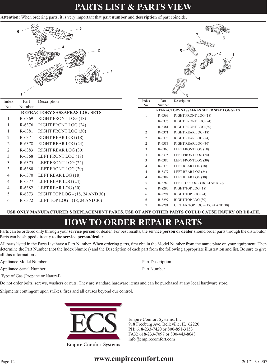 Empire Comfort Systems Ls 18rs 1 Users Manual 20171 3 0907 18 24