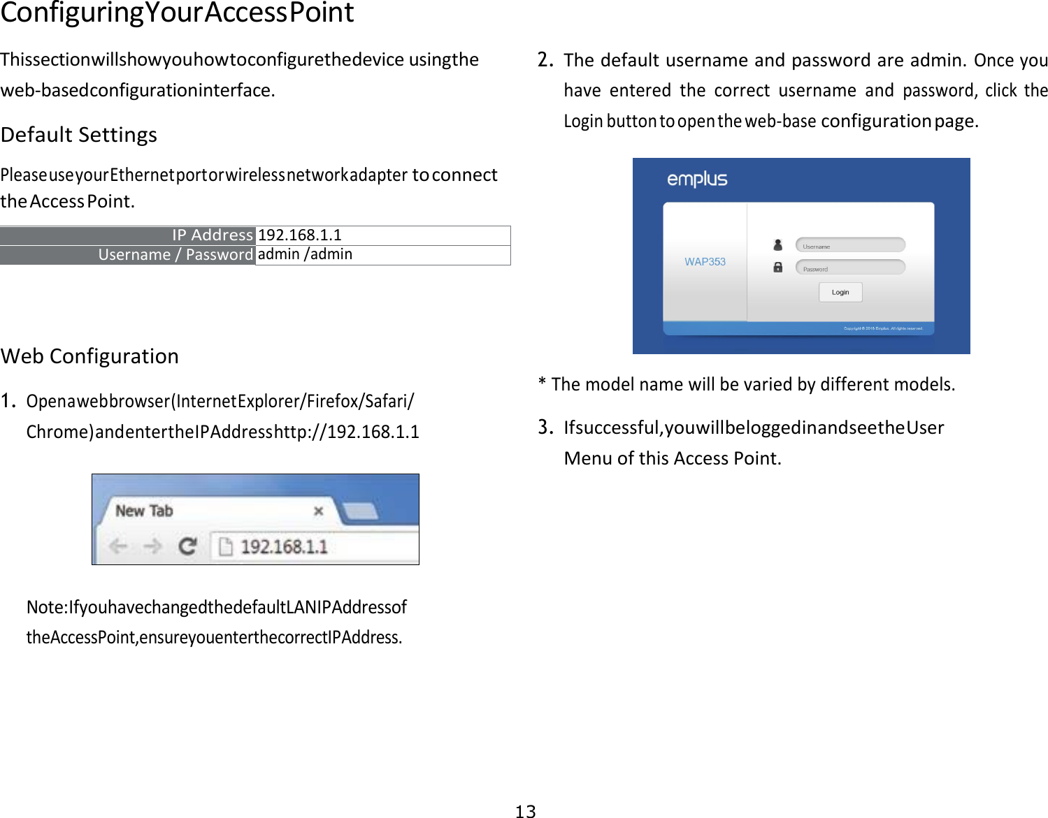 Page 14 of Emplus Technologies WAP353 dual band AC1300 access point User Manual 