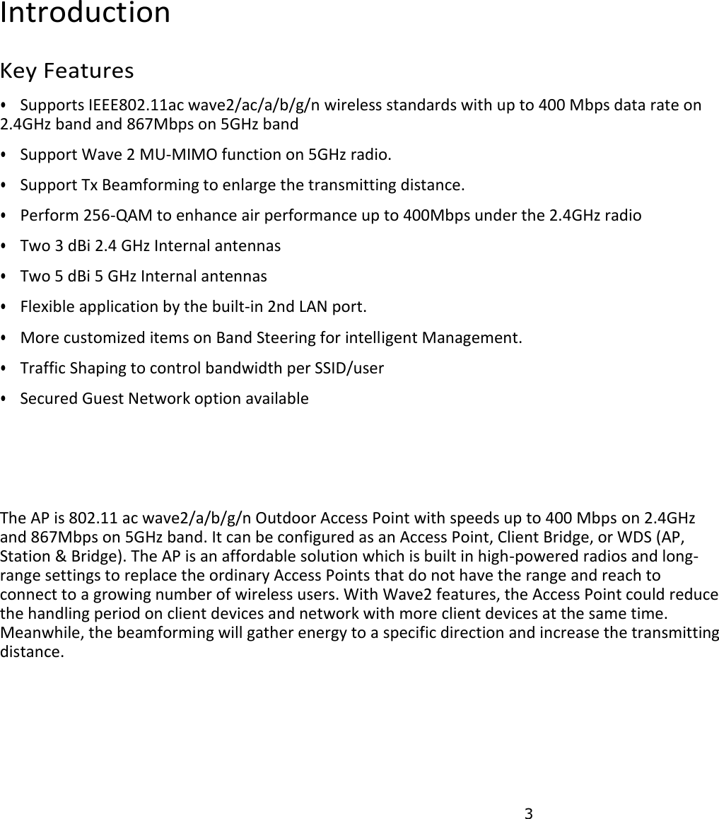 Page 4 of Emplus Technologies WAP353 dual band AC1300 access point User Manual 