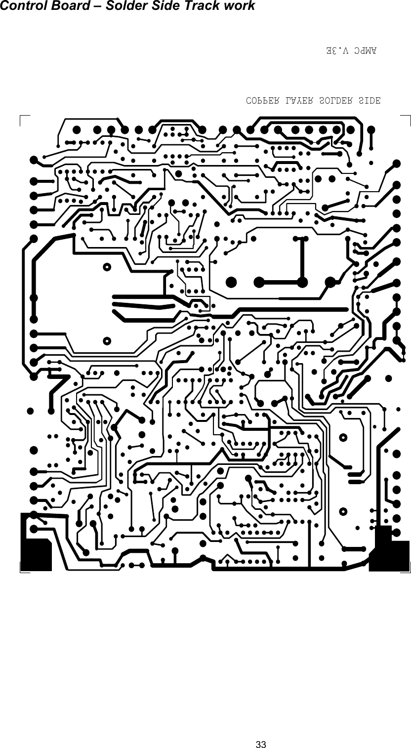  33Control Board &ndash; Solder Side Track work COPPER LAYER SOLDER SIDEAMPC V.3E         