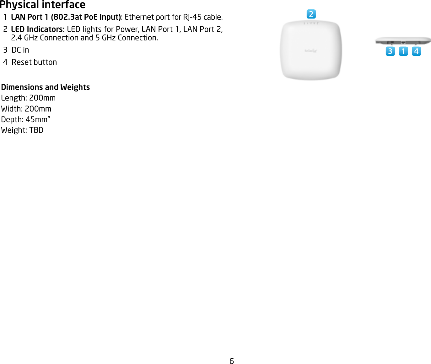 Page 6 of EnGenius Technologies ECM355AP AC1300 Indoor ceiling mount Managed Access Point User Manual User Manaul