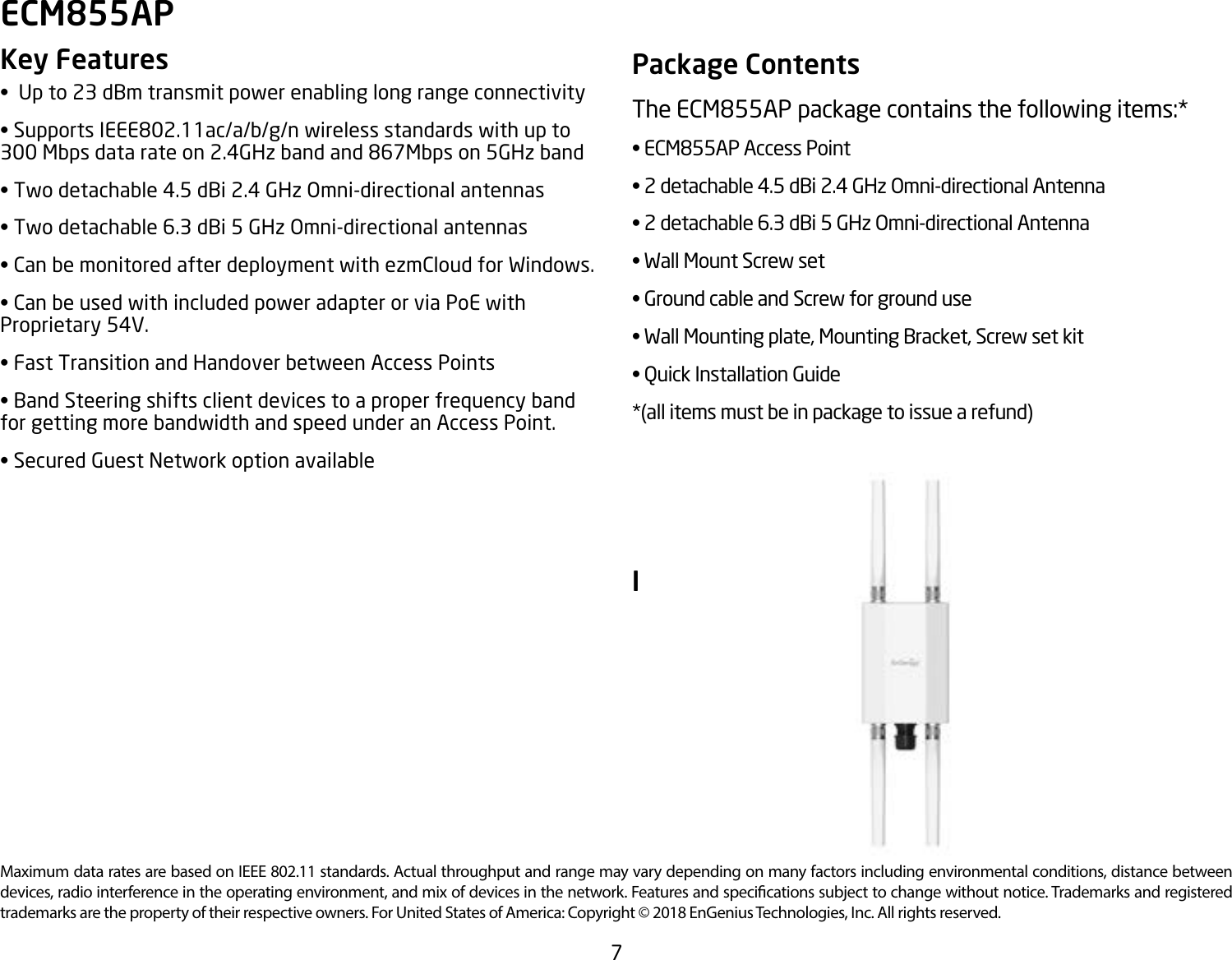 Page 7 of EnGenius Technologies ECM855AP Wireless 802.11 abgn/ac outdoor AP User Manual 