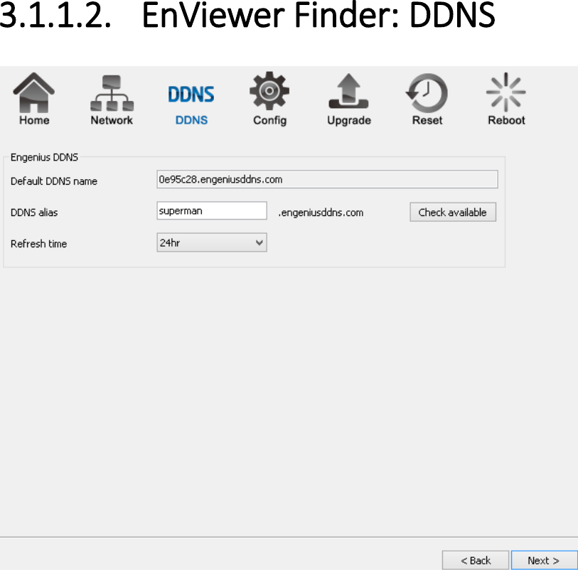 3.1.1.2. EnViewer Finder: DDNS  