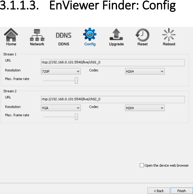 3.1.1.3. EnViewer Finder: Config  