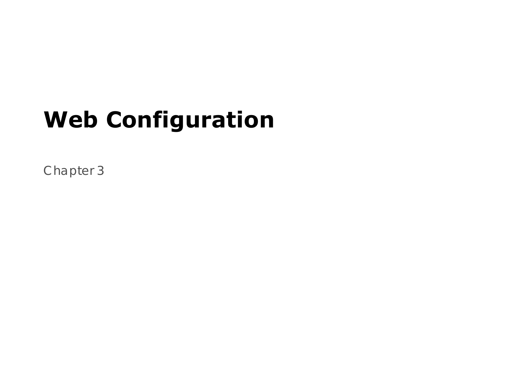 Web ConfigurationChapter 3