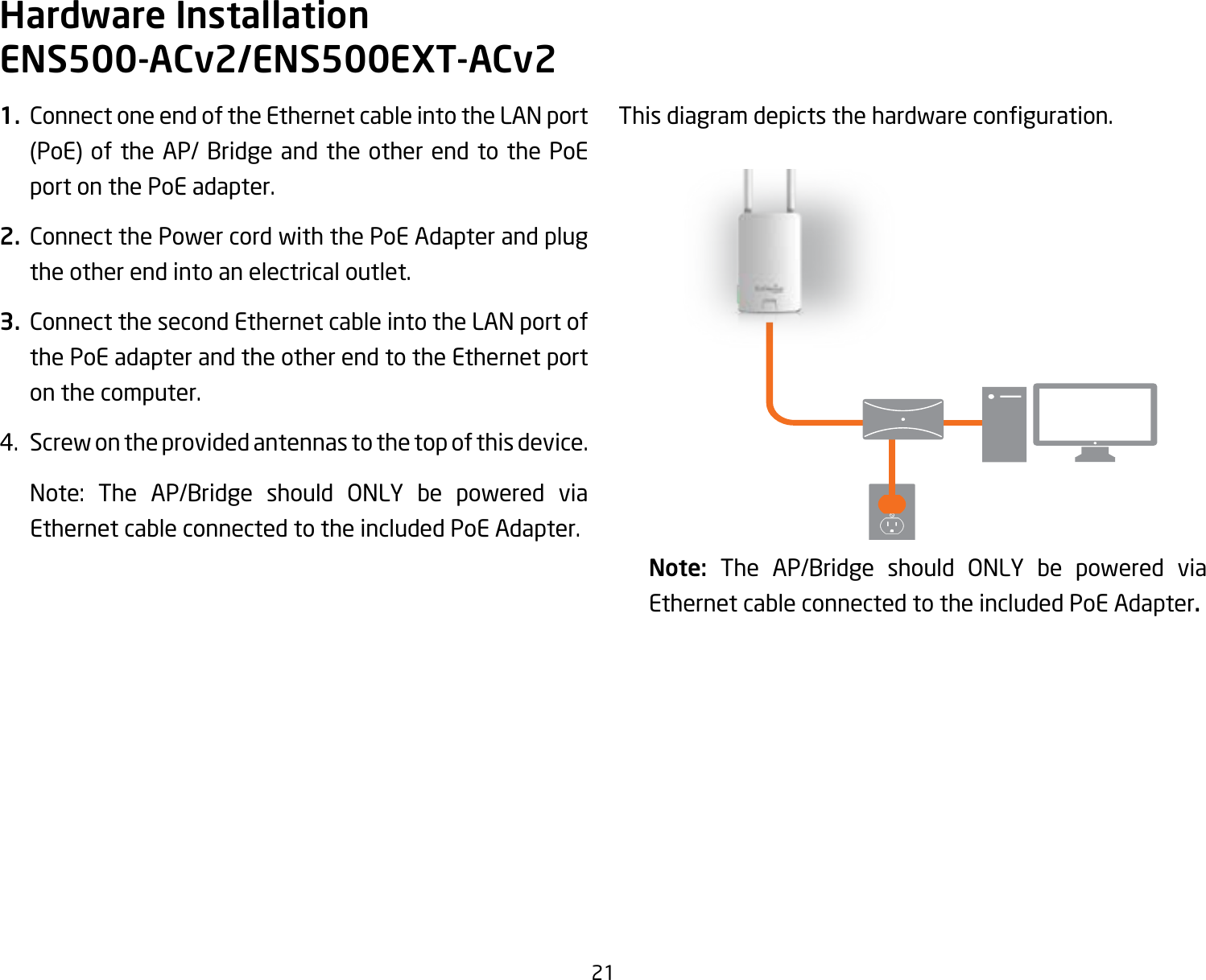 Page 21 of EnGenius Technologies ENSTA5-ACV2 Outdoor Long Range Wireless Access Point User Manual 