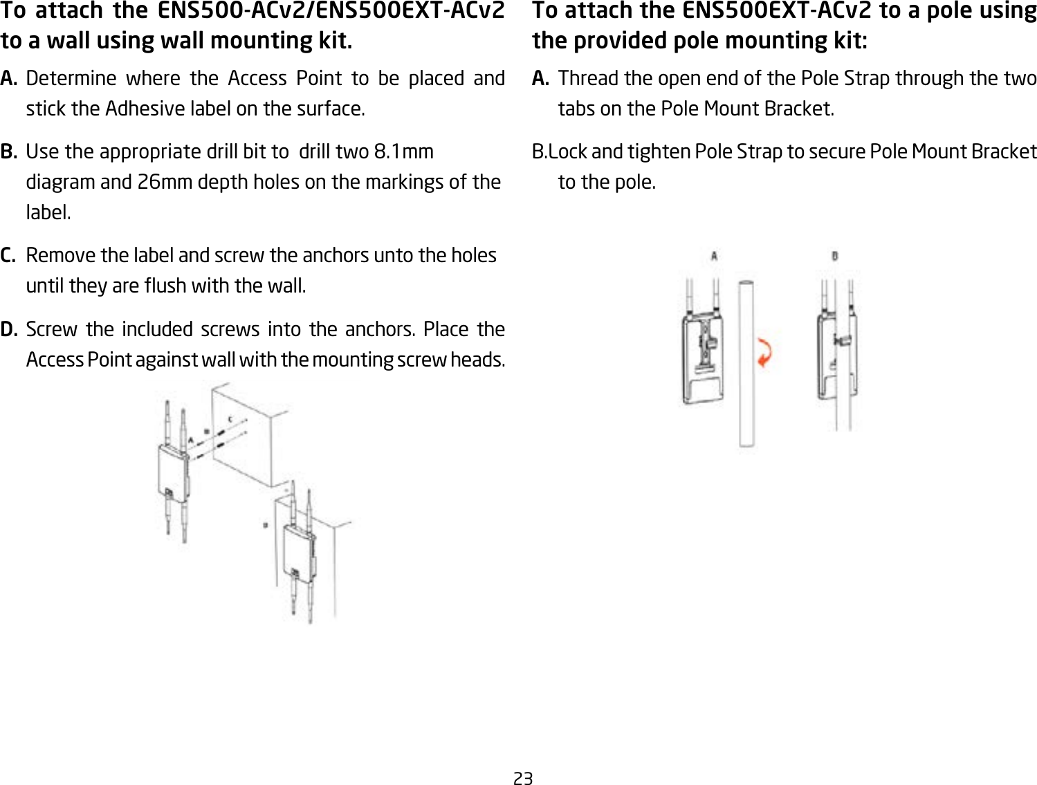 Page 23 of EnGenius Technologies ENSTA5-ACV2 Outdoor Long Range Wireless Access Point User Manual 