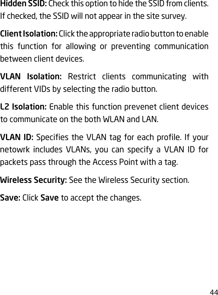 Page 44 of EnGenius Technologies ENSTA5-ACV2 Outdoor Long Range Wireless Access Point User Manual 