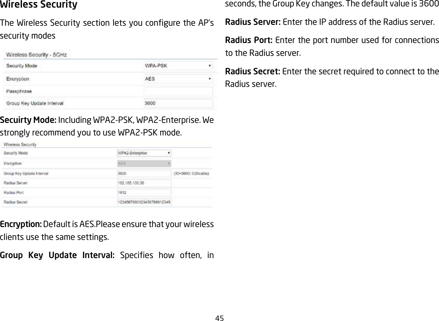 Page 45 of EnGenius Technologies ENSTA5-ACV2 Outdoor Long Range Wireless Access Point User Manual 