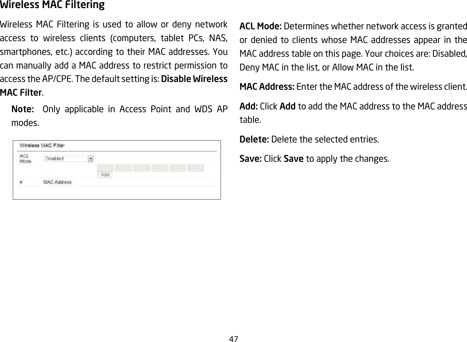 Page 47 of EnGenius Technologies ENSTA5-ACV2 Outdoor Long Range Wireless Access Point User Manual 