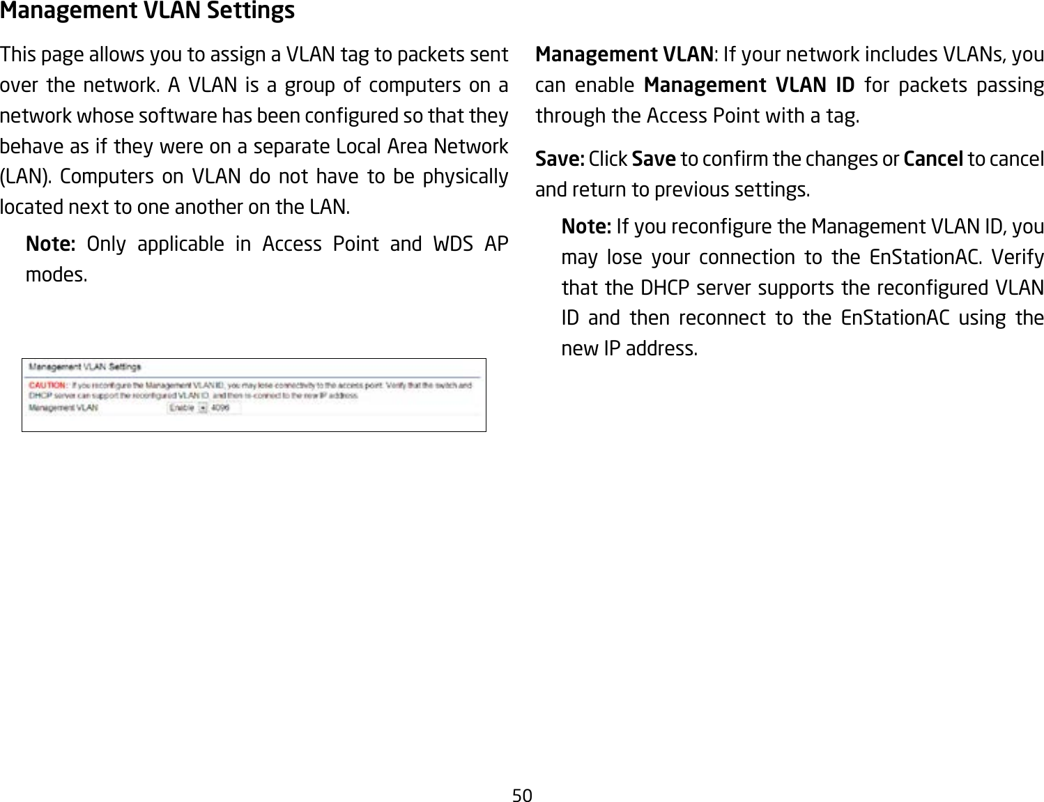 Page 50 of EnGenius Technologies ENSTA5-ACV2 Outdoor Long Range Wireless Access Point User Manual 