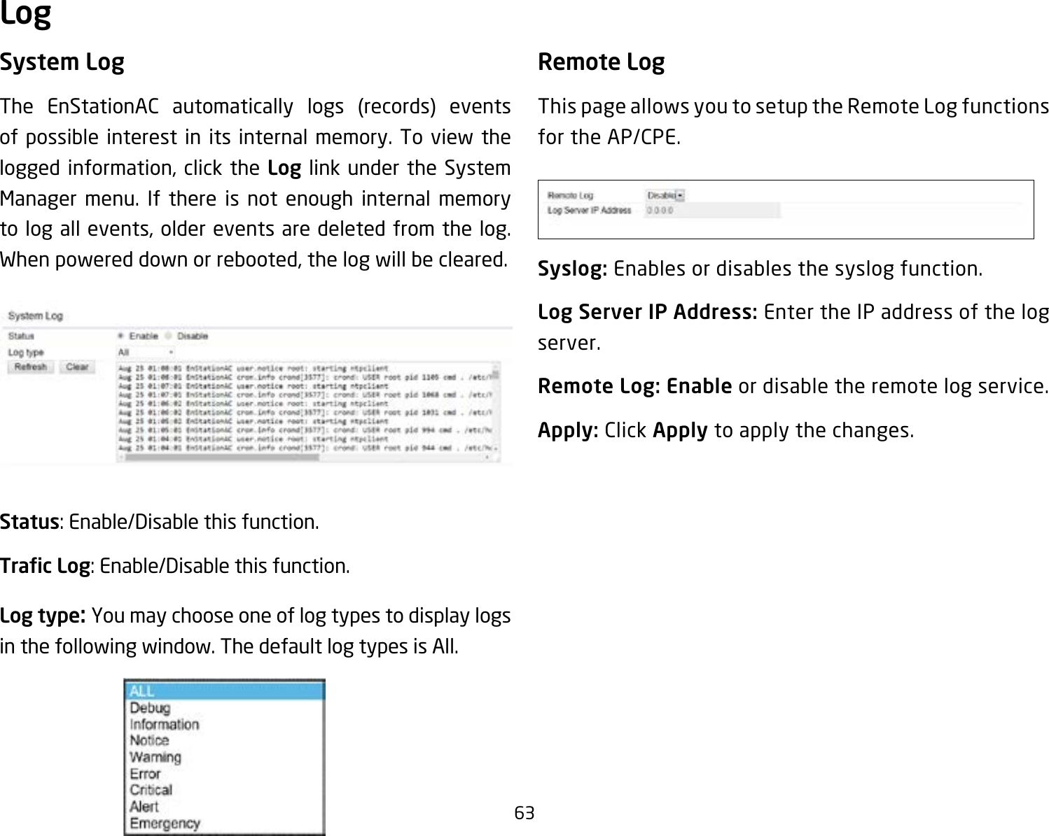 Page 63 of EnGenius Technologies ENSTA5-ACV2 Outdoor Long Range Wireless Access Point User Manual 