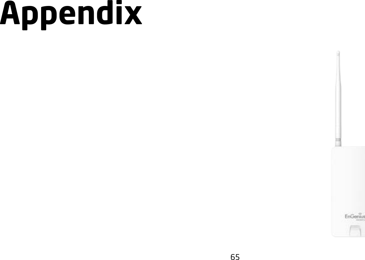 Page 65 of EnGenius Technologies ENSTA5-ACV2 Outdoor Long Range Wireless Access Point User Manual 