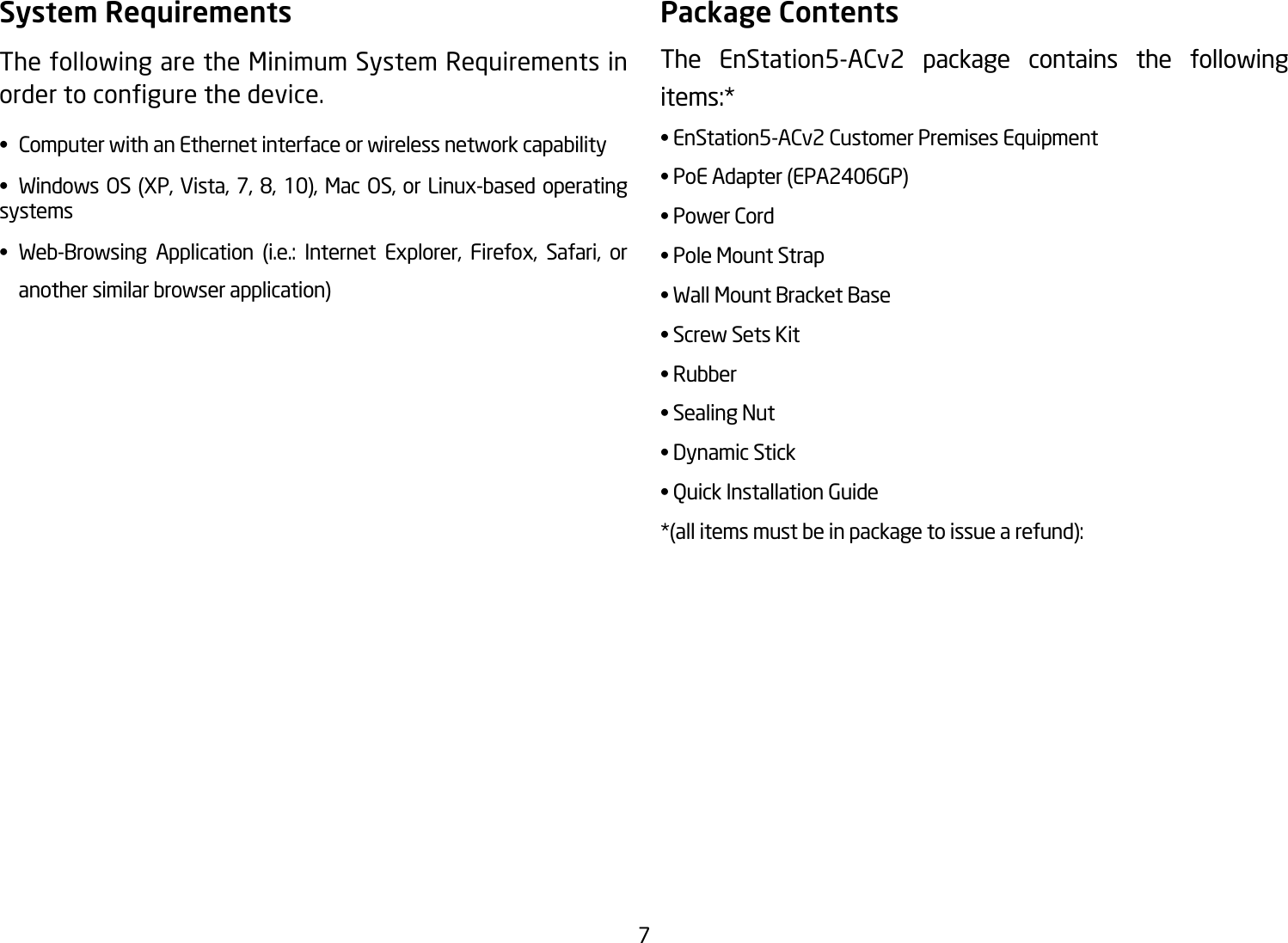 Page 7 of EnGenius Technologies ENSTA5-ACV2 Outdoor Long Range Wireless Access Point User Manual 