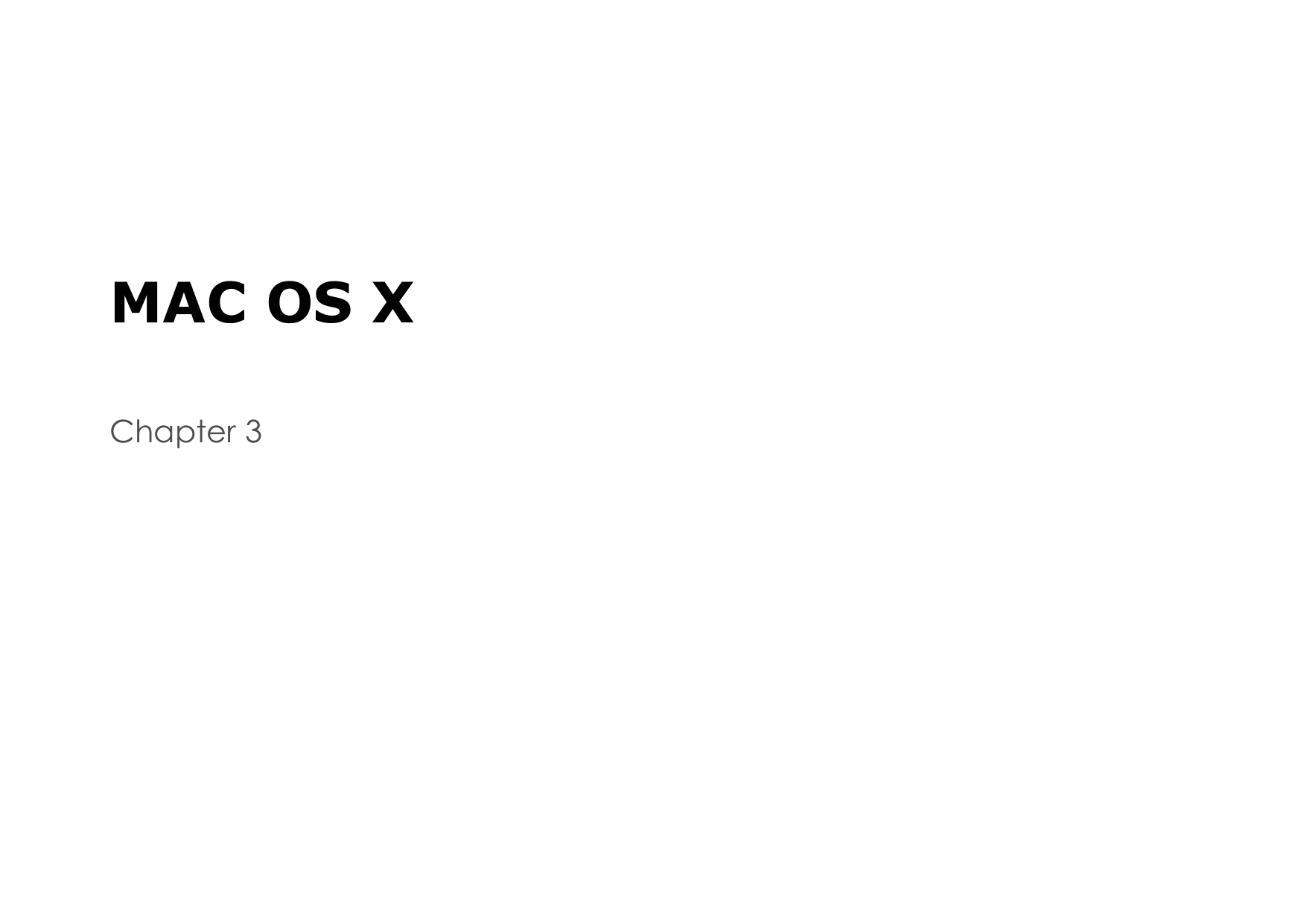 MAC OS XChapter 3