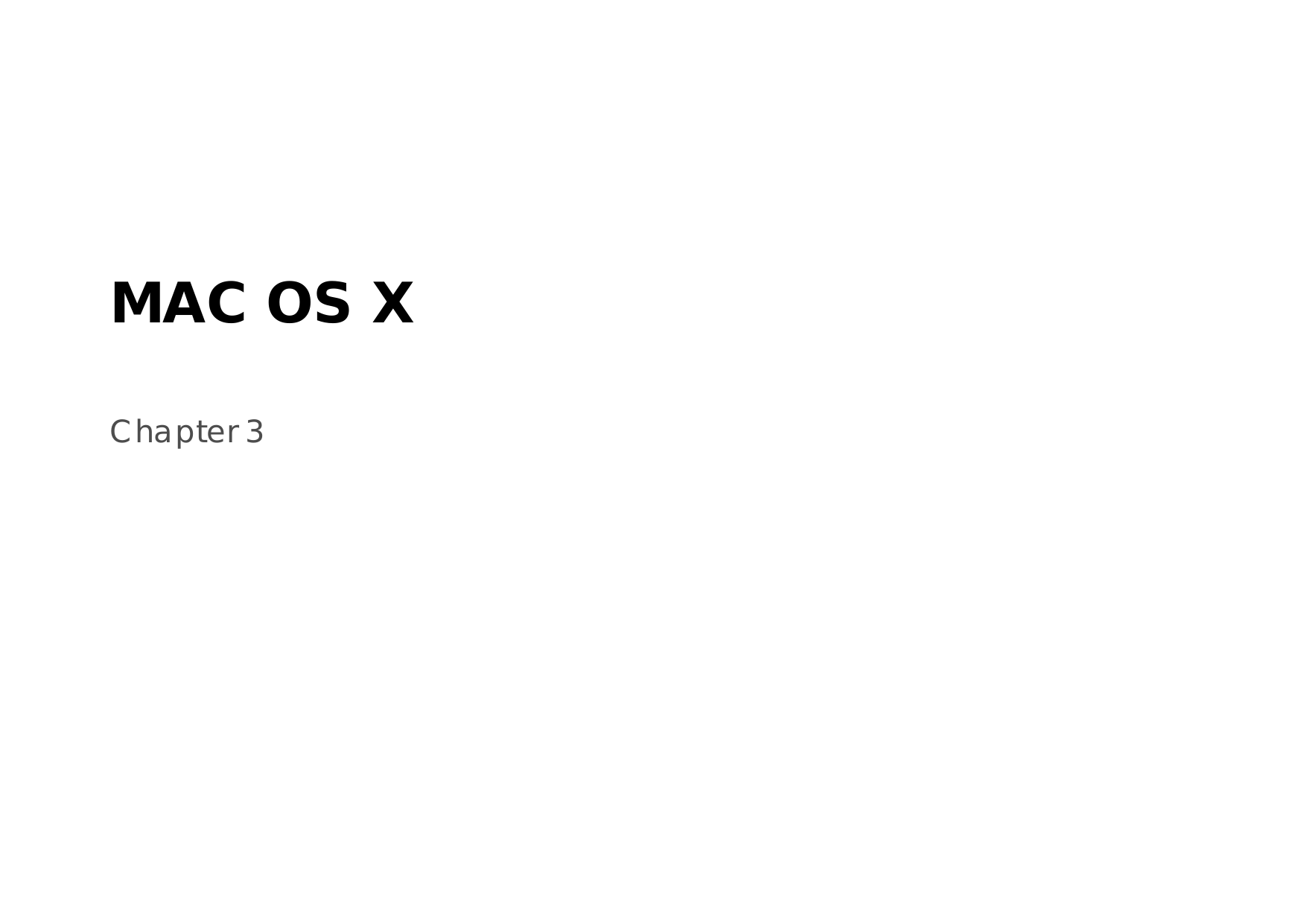 MAC OS XChapter 3
