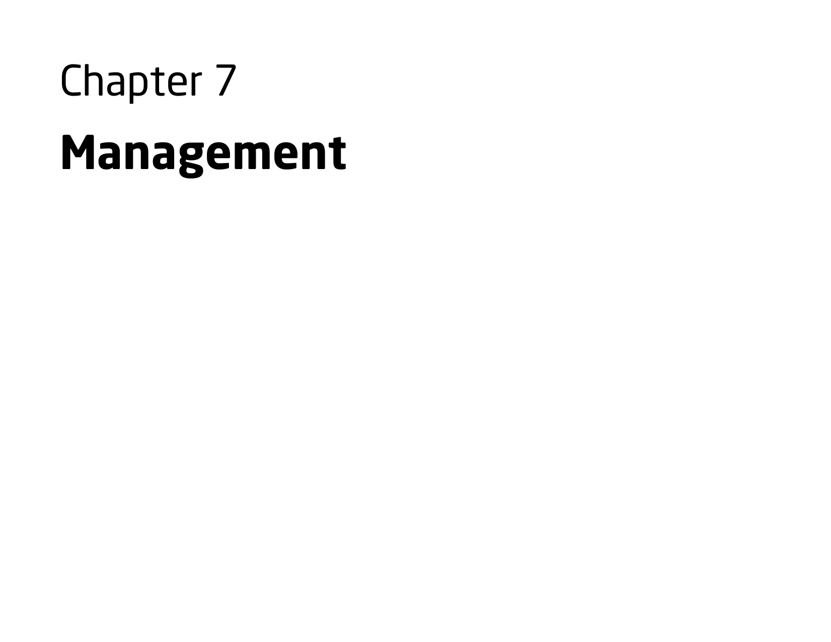Chapter 7 Management    